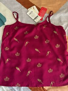 Maroon Printed Top