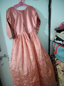 Beautiful Pink Embroidered anarkali with dupatta