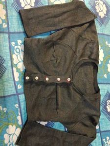 Dark Grey Cropped Blouse
