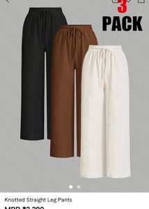 UNUSED 3 Pack Knotted Straight Leg Pants