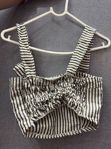 Striped Crop Top with Straps