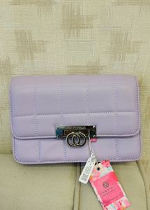 Lilac Quilted Crossbody Bag