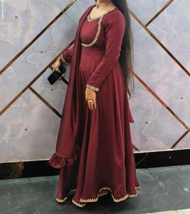 Elegant Maroon Anarkali Gown