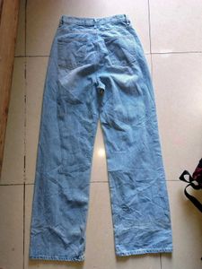 Light Wash Wide Leg Jeans heavy material