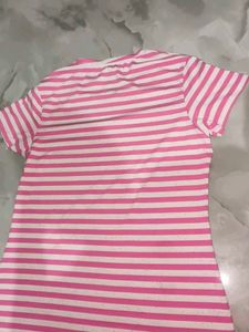 Pink &amp; White Striped T-Shirt