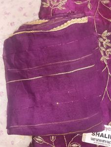 Beautiful Brinjal Colour 3 Piece Suit Set
