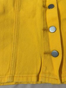 Yellow Button-Front Skirt
