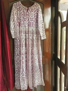 Floral Embroidered Anarkali Suit with Pants