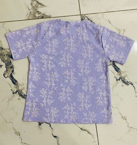 Lavender Floral Print T-Shirt