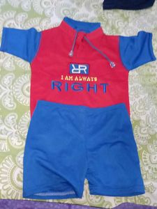 Kids Red & Blue Graphic Print Set