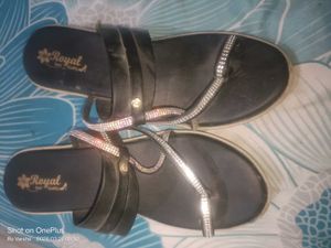 black rhinestone sandal or heel