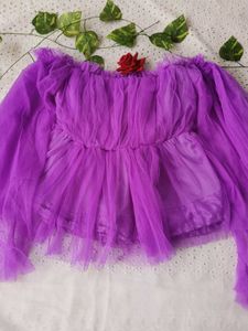 Purple Tulle Top