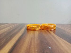 Yellow Glass Bangles