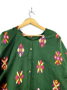 New Green Printed Kurta (Women's)