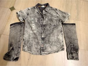 Stylish Acid Wash Denim Shirt