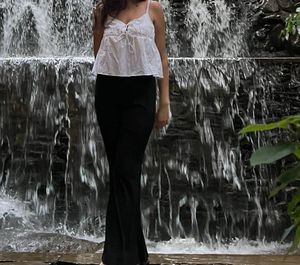 White peplum top