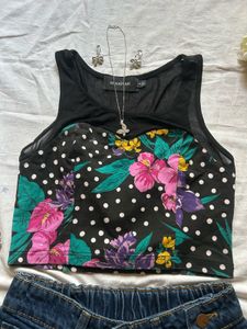 Stylish Ripped Jeans &amp; Floral Top Set