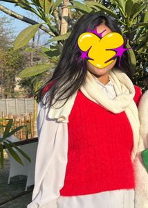 Red Sleeveless sweater