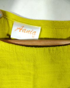 Aania Lime Green Kurta With Printrd Shrug (Women)
