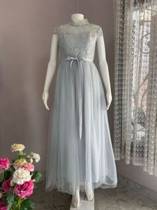 Elegant Lace & Tulle Maxi Dress