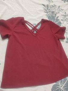 Maroon Oversized Top