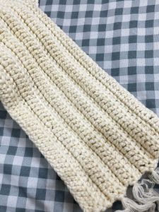 Handmade Knitted Cream Scarf