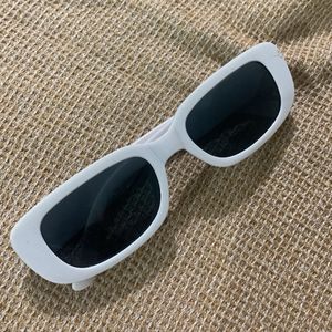 Stylish White Rectangular Sunglasses