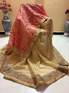 Beautiful Peach &amp; Gold Saree