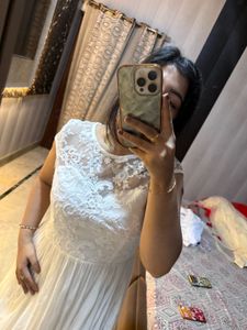 White Lace Fit &amp; Flare Dress❤️