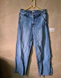 Off Duty Wide Leg Denim Jeans