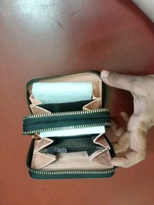 Black Studded Wallet with Pom-Pom