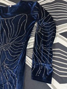 Elegant Royal Blue Velvet Gown