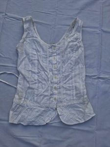 White Button-Up Cottagecore corset Top