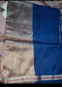 Blue Zari  Handloom Silk Saree