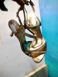 Gold Strappy Heels
