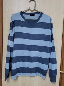 Men's Striped V-Neck Sweater