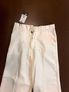 Cream Wide Leg Trousers