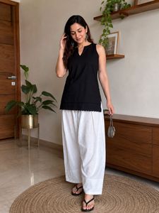 Black kurta with Farshi Salwar and Dupatta