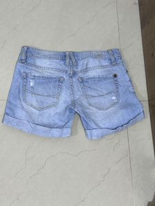 Ripped Denim Shorts
