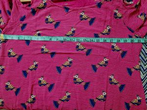 Pink Cold Shoulder Top with Bird Print