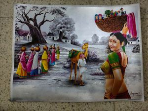 Set of 5 Metallic art posters