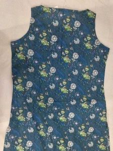 Blue Floral Sleeveless Top