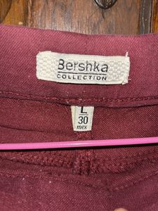 Bershka Burgundy Pants
