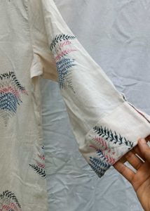 Vintage Fern Print Cotton Kurta