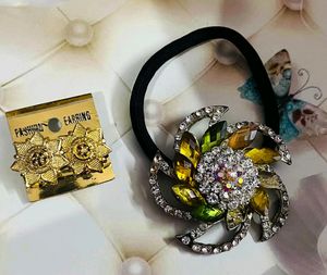 Womane Earrings &amp; Hair Band