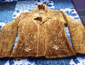 New Condition Beautiful Embroidey Velvet Sweater