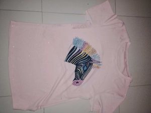 Pink Zebra Graphic T-Shirt