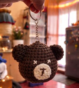 Cozy Crochet Teddy Keychain