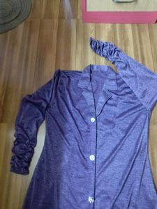 Vintage Purple Button-Down Abaya