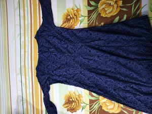 Elegant Navy Lace Dress